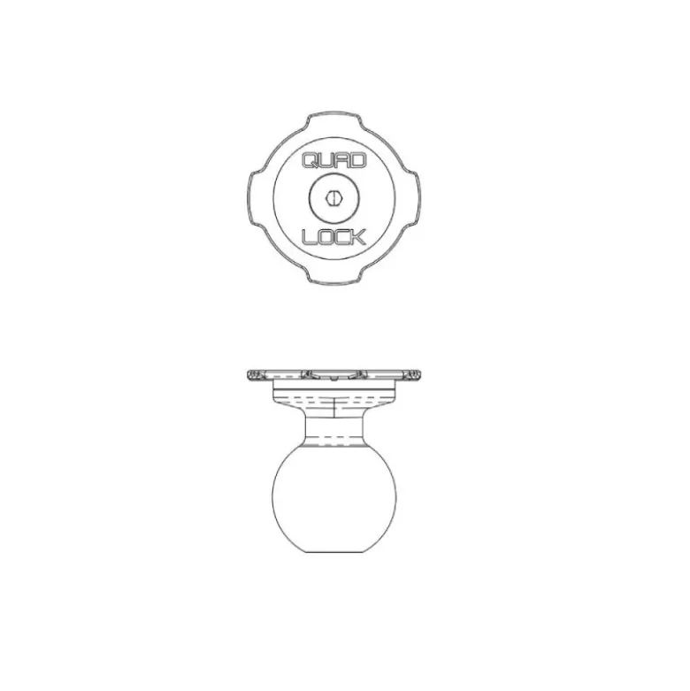Adattatore Quad Lock Per Tappo Superiore a Sfera 1" Ball