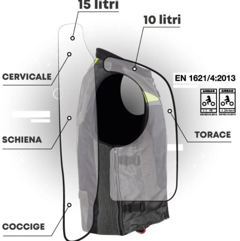 Airbag per Moto Motoairbag Mab V4 con Maniche Nero