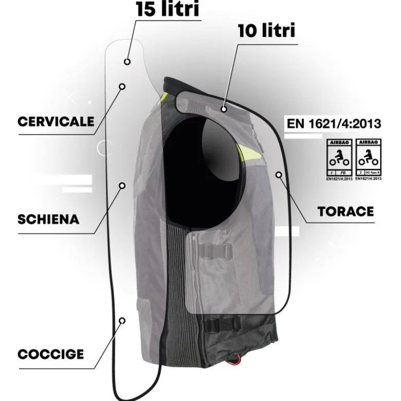 Airbag per Moto Motoairbag Mab V4 Modular Nero