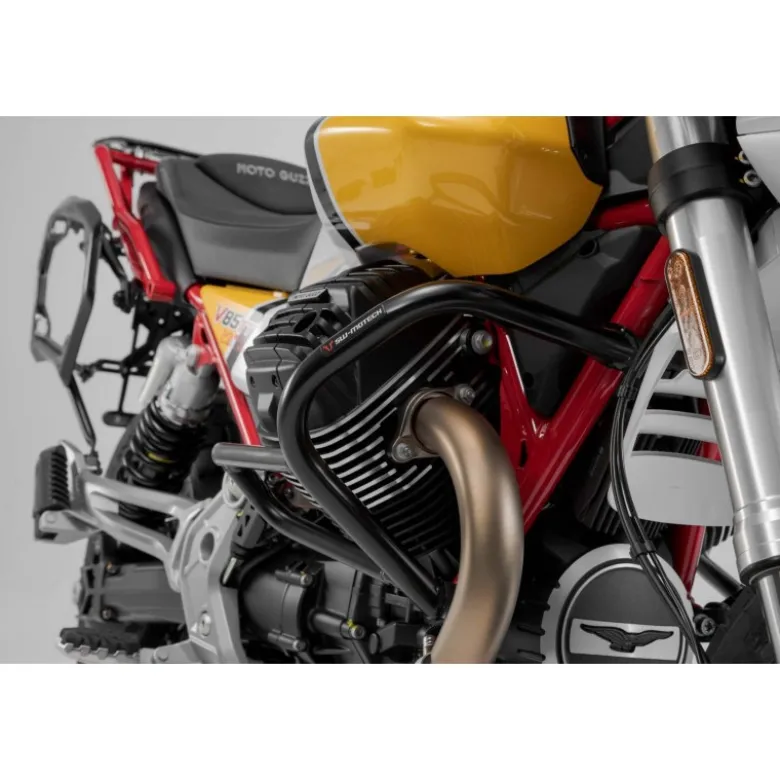 Barra di protezione motore Sw-Motech Nero. Moto Guzzi V85 TT/Travel/Strada (19-).