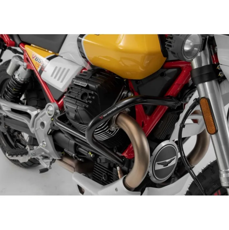 Barra di protezione motore Sw-Motech Nero. Moto Guzzi V85 TT/Travel/Strada (19-).