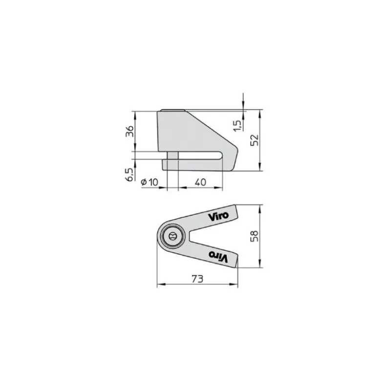 Blocca Disco Viro New Stopper Moto D.10 Mm Grigio
