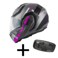 Bundle Casco Givi X.30 Pulsar Titanio Nero Rosa Opaco con Interfono Givi I319S