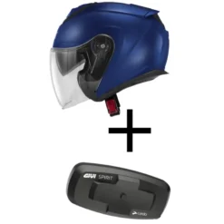 Bundle Casco Jet Givi X.25 Blu Opaco con Interfono Givi I319S