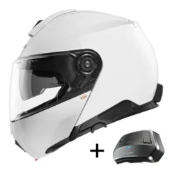 Bundle Casco Modulare Schuberth C5 Anc Bianco Lucido con Interfono Sc Edge Anc