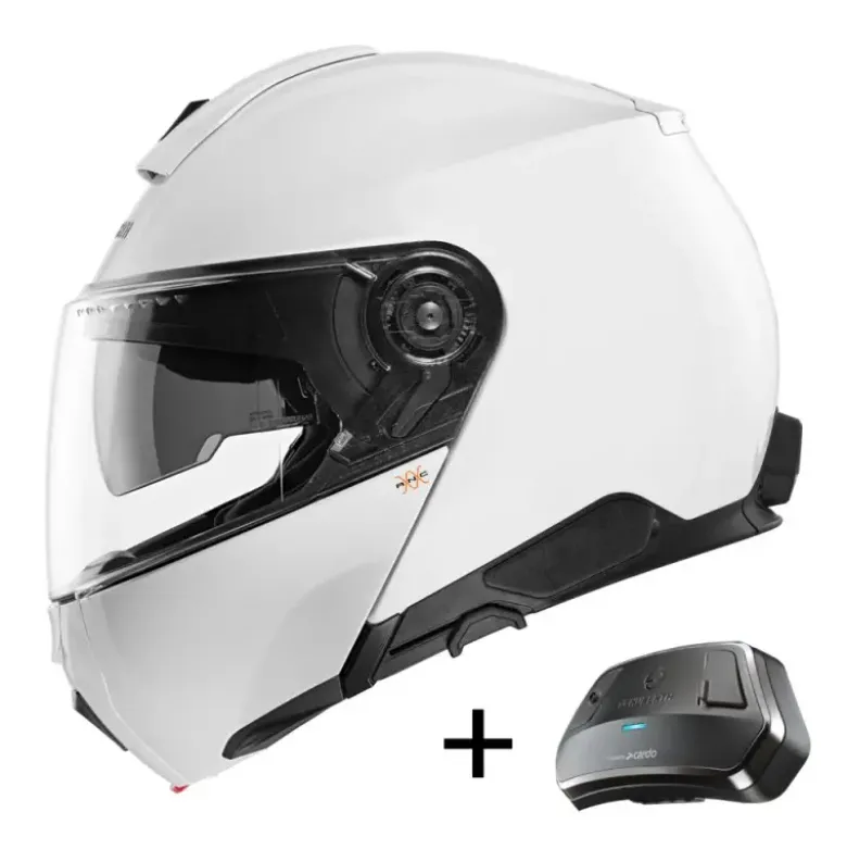 Bundle Casco Modulare Schuberth C5 Anc Bianco Lucido con Interfono Sc Edge Anc