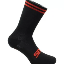 Calza Corta Sixs MERINOS-SOCKS Nero Rosso