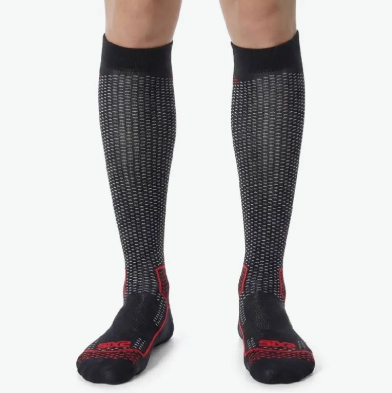Calza Lunga Rinforzata Unisex Sixs LONG V3 Nero Carbon Rosso