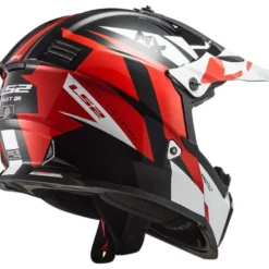 Casco Cross Bambino Enduro Ls2 Mx437 Fast Evo Mini Strike Nero Bianco Rosso