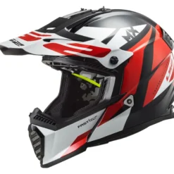 Casco Cross Bambino Enduro Ls2 Mx437 Fast Evo Mini Strike Nero Bianco Rosso