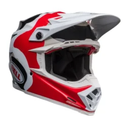 Casco Cross Bell Moto-9s Flex 2023 Hello Costeau Reef Bianco Rosso Opaco Ece 06