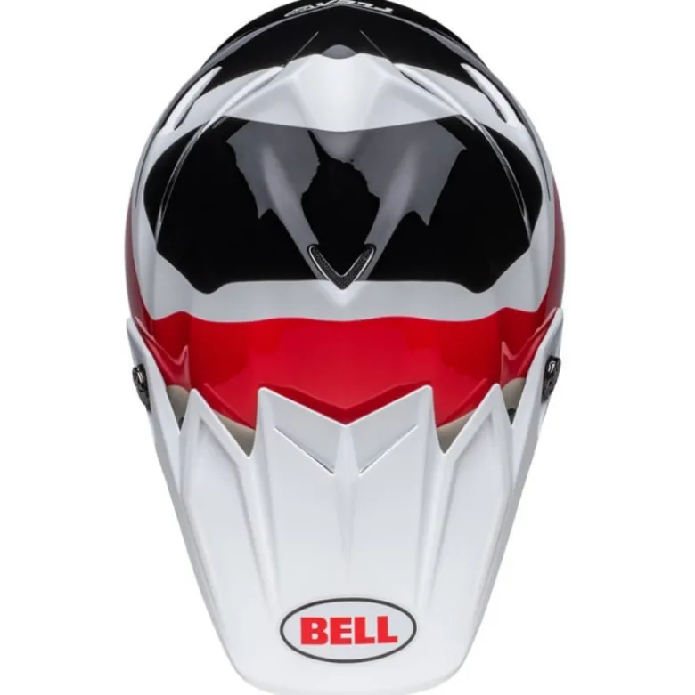 Casco Cross Bell Moto-9s Flex 2023 Hello Costeau Reef Bianco Rosso Opaco Ece 06