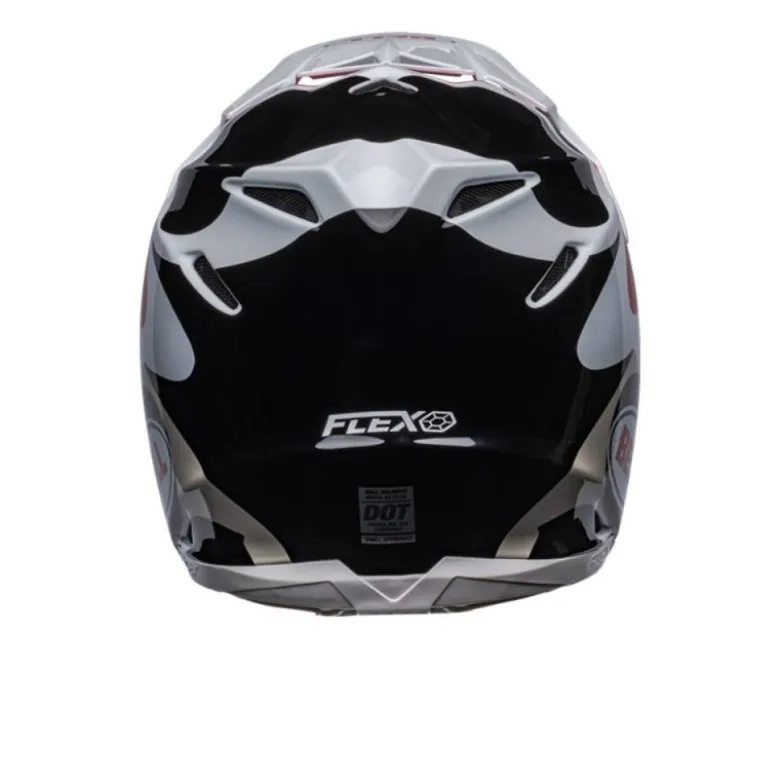 Casco Cross Bell Moto-9s Flex 2023 Hello Costeau Reef Bianco Rosso Opaco Ece 06