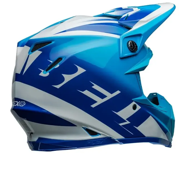 Casco Cross Bell Moto-9s Flex 2024 Rail Blu Bianco