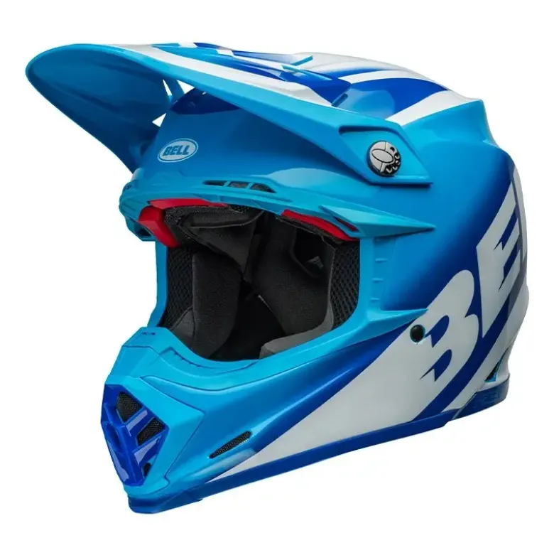 Casco Cross Bell Moto-9s Flex 2024 Rail Blu Bianco