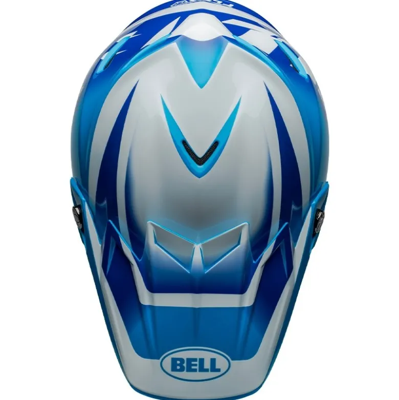 Casco Cross Bell Moto-9s Flex 2024 Rail Blu Bianco