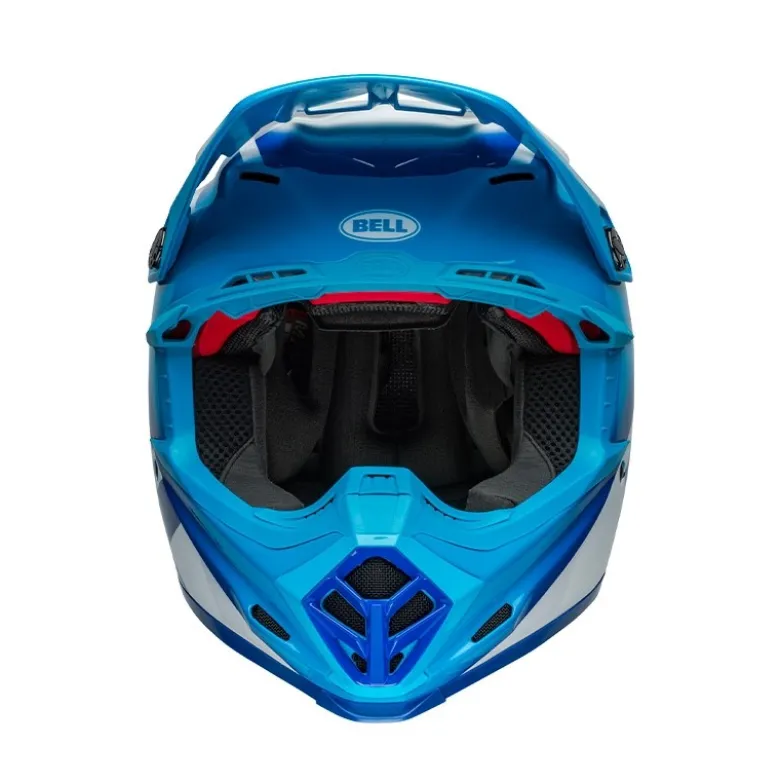 Casco Cross Bell Moto-9s Flex 2024 Rail Blu Bianco