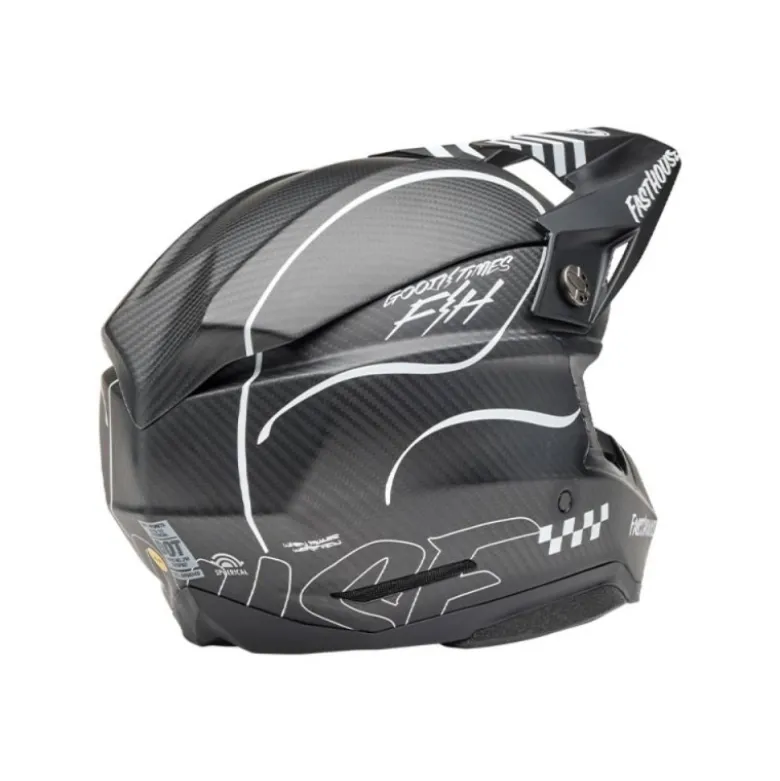 Casco Cross Bell Moto-10 Spherical 2025 Fasthouse Raven Nero Opaco Bianco ECE 06