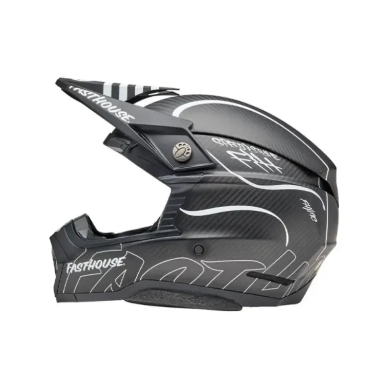 Casco Cross Bell Moto-10 Spherical 2025 Fasthouse Raven Nero Opaco Bianco ECE 06