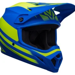 Casco Cross Bell MX-9 Mips Disrupt Blu Opaco Giallo Alta Visibilità