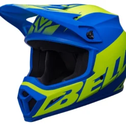 Casco Cross Bell MX-9 Mips Disrupt Blu Opaco Giallo Alta Visibilità
