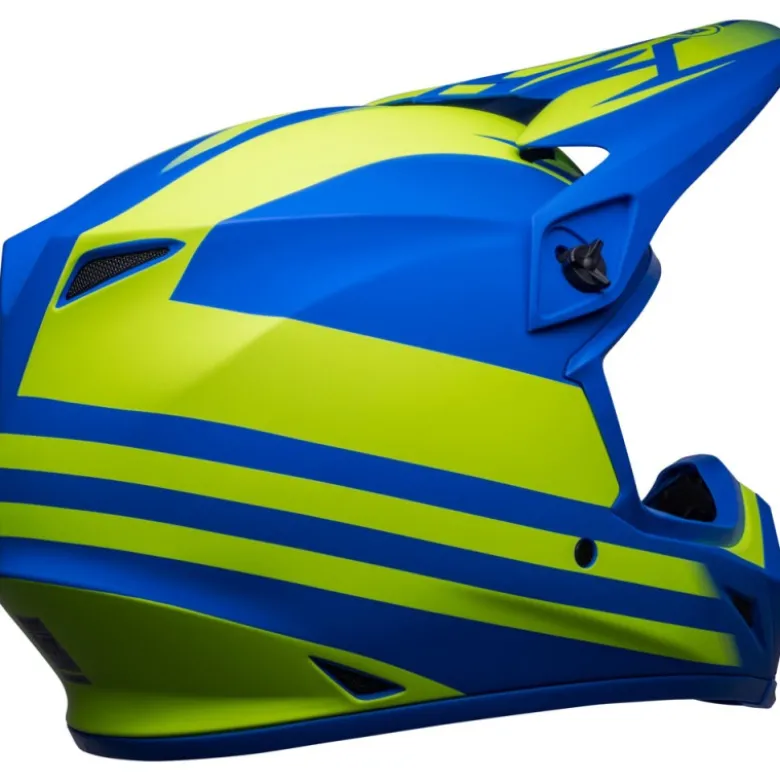 Casco Cross Bell MX-9 Mips Disrupt Blu Opaco Giallo Alta Visibilità