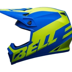 Casco Cross Bell MX-9 Mips Disrupt Blu Opaco Giallo Alta Visibilità