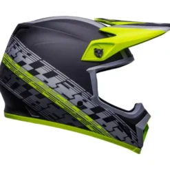 Casco Cross Bell MX-9 Mips Offset Nero Opaco Giallo Alta Visibilità