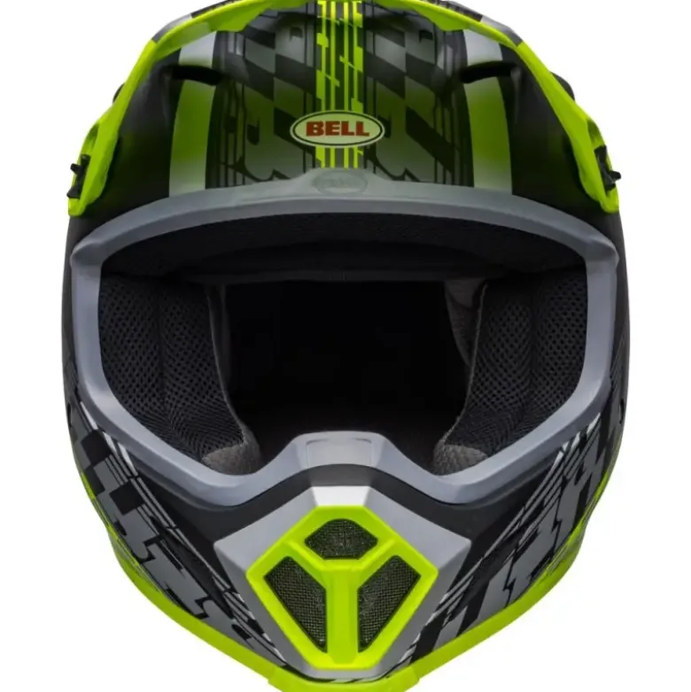 Casco Cross Bell MX-9 Mips Offset Nero Opaco Giallo Alta Visibilità