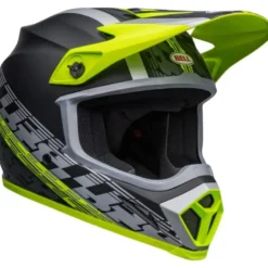 Casco Cross Bell MX-9 Mips Offset Nero Opaco Giallo Alta Visibilità
