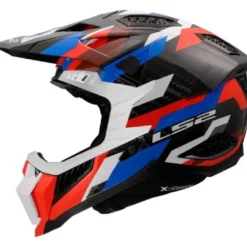 Casco Cross Carbonio Ls2 MX703 X-Force Phantom Bianco Blu Rosso Lucido
