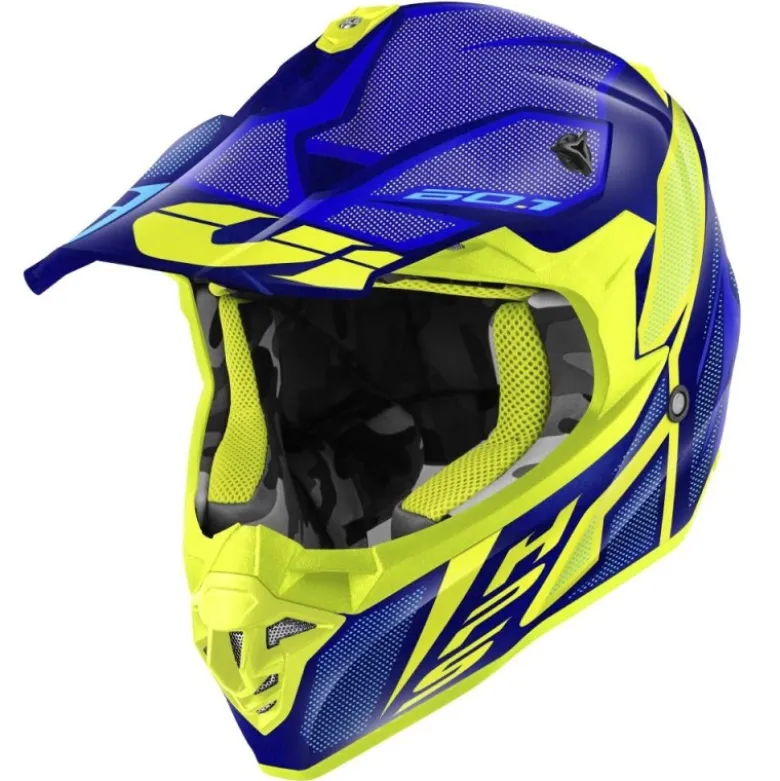 Casco Cross Givi 601 Invert Blu Giallo