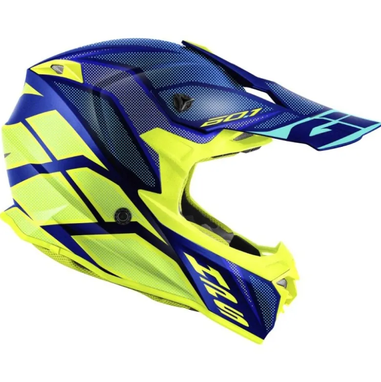 Casco Cross Givi 601 Invert Blu Giallo