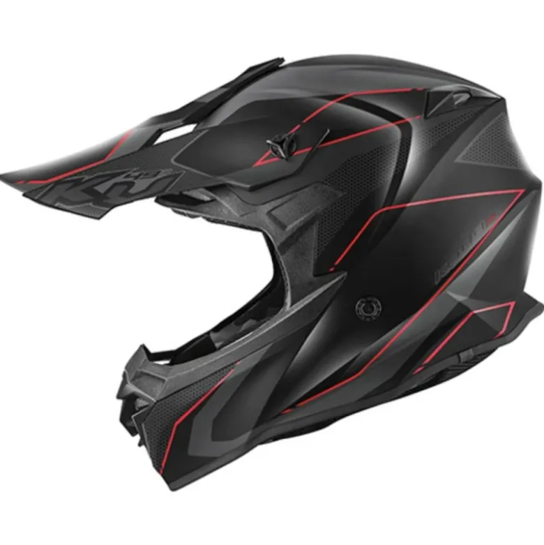 Casco Cross Kappa KV49 Evo Chaser Nero Opaco Grigio Rosso