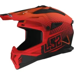 Casco Cross Ls2 Mx708 Fast II Duck H-V Arancio Rosso Opaco