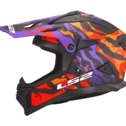 Casco Cross Ls2 Mx708 Fast II Grotesk Viola Arancione Opaco