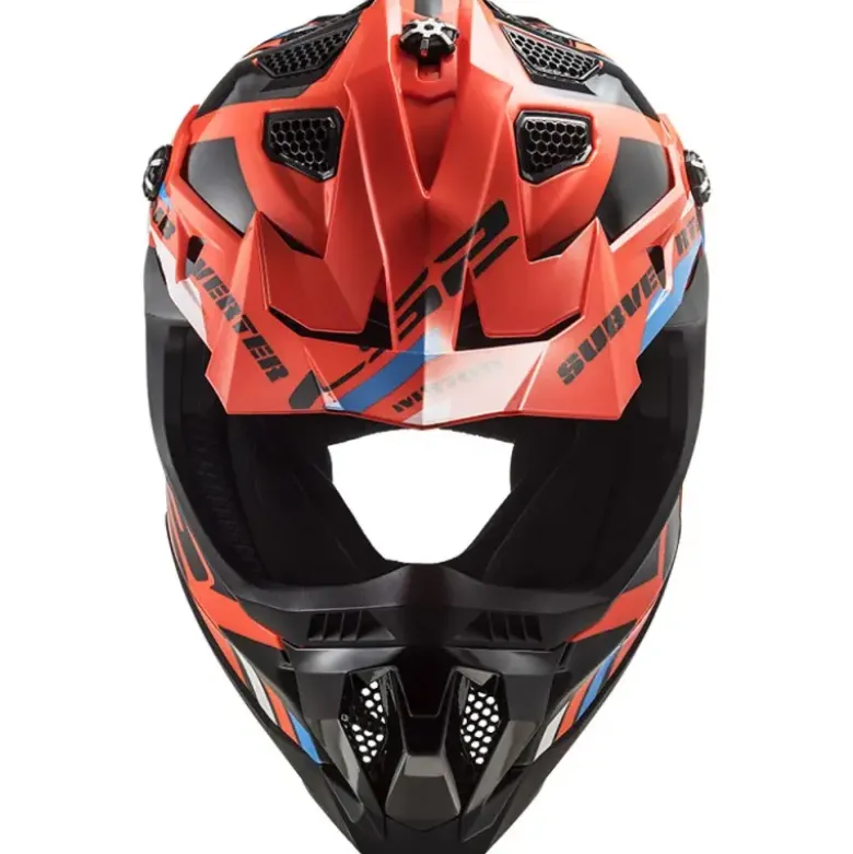 Casco Cross Ls2 Mx700 Subverter Evo II Stomp Arancio Fluo Nero Lucido