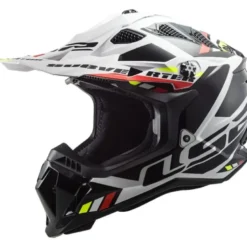 Casco Cross Ls2 Mx700 Subverter Evo II Stomp Bianco Nero Lucido