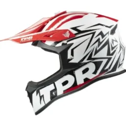 Casco Cross MPH Jumper TPR Factory Bianco Nero Rosso e Maschera Pro-Race