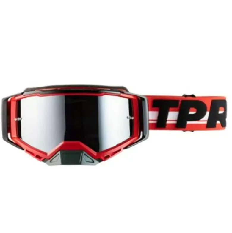 Casco Cross MPH Jumper TPR Factory Bianco Nero Rosso e Maschera Pro-Race