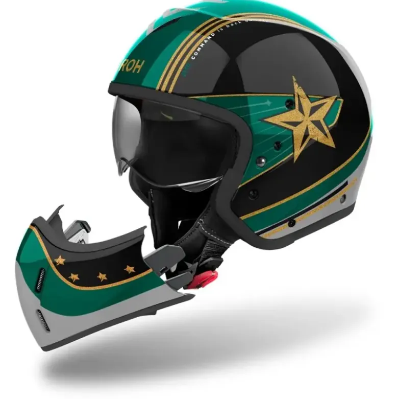 Casco Crossover Airoh J 110 Command Verde Lucido