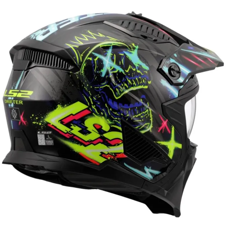 Casco Crossover Ls2 OF606 Drifter Rayz Nero Blu