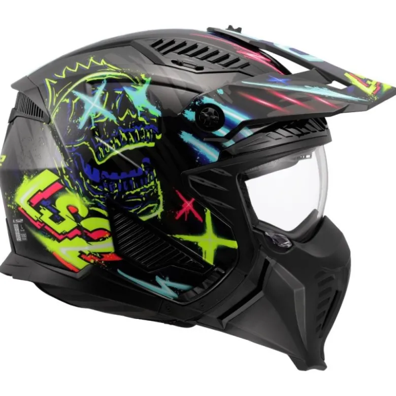 Casco Crossover Ls2 OF606 Drifter Rayz Nero Blu