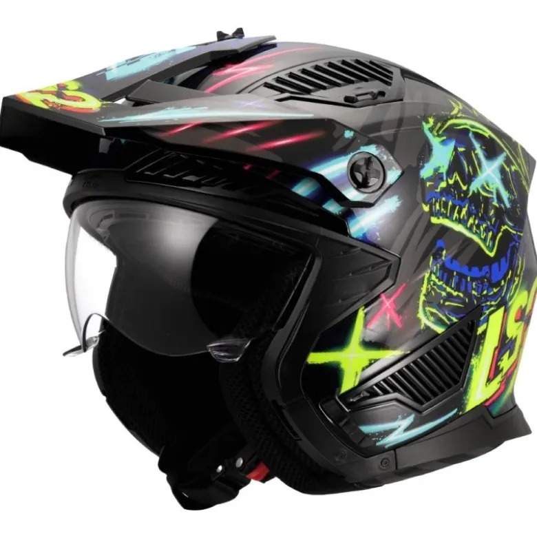 Casco Crossover Ls2 OF606 Drifter Rayz Nero Blu