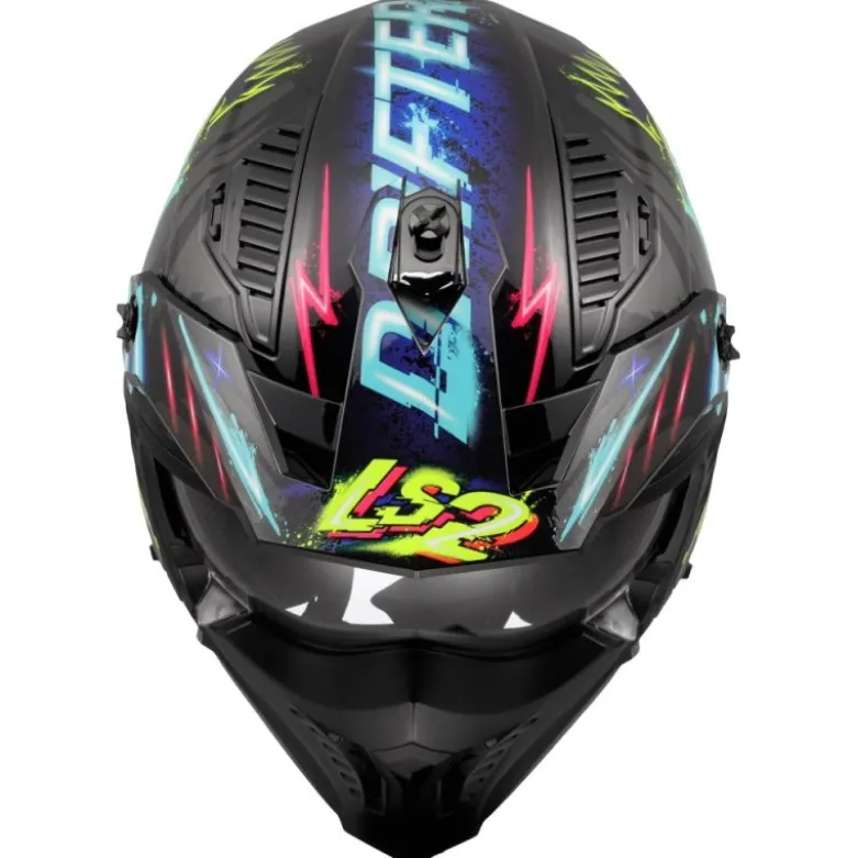 Casco Crossover Ls2 OF606 Drifter Rayz Nero Blu