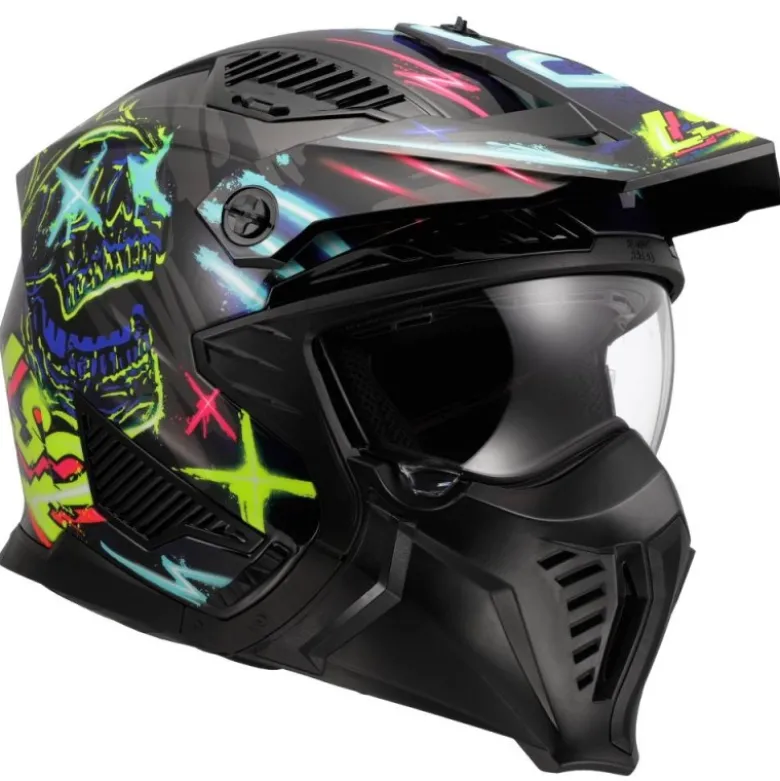 Casco Crossover Ls2 OF606 Drifter Rayz Nero Blu