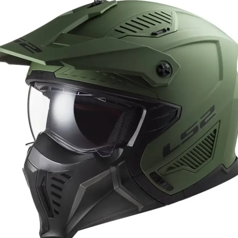 Casco Crossover Ls2 OF606 Drifter Solid Verde Militare Opaco