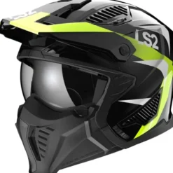 Casco Crossover Ls2 OF606 Drifter Triality Nero Lucido H-V Giallo