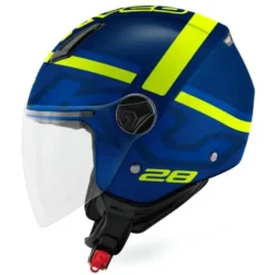 Casco Demi-Jet Kappa KV28R Evo Join Blu Opaco Giallo
