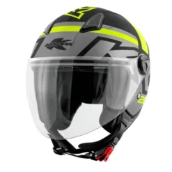 Casco Demi-Jet Kappa KV28R Evo Join Nero Titanio Giallo